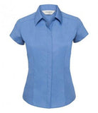 Customisable, personalise Russell Collection Ladies Cap Sleeve Fitted Poplin Shirt - Stitch & Print NI