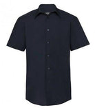 Customisable, personalise Russell Collection Short Sleeve Tailored Poplin Shirt - Stitch & Print NI