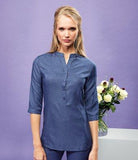Customisable, personalise Premier Verbena 'Linen Look' Button-up Beauty Tunic - Stitch & Print NI