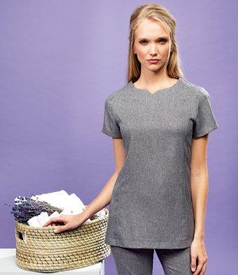 Customisable, personalise Premier Viola 'Linen Look' Cut Neck Beauty Tunic - Stitch & Print NI