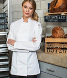 Customisable, personalise Premier Women's Long Sleeve Chef's Jacket - Stitch & Print NI