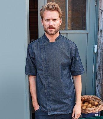 Customisable, personalise Premier Chef's Zip-Close Short Sleeve Jacket - Stitch & Print NI