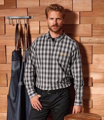 Customisable, personalise Premier Mulligan Check Long Sleeve Shirt - Stitch & Print NI