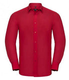 Customisable, personalise Russell Collection Long Sleeve Tailored Poplin Shirt - Stitch & Print NI