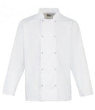 Customisable, personalise Premier Studded Front Long Sleeve Chef's Jacket - Unisex - Stitch & Print NI